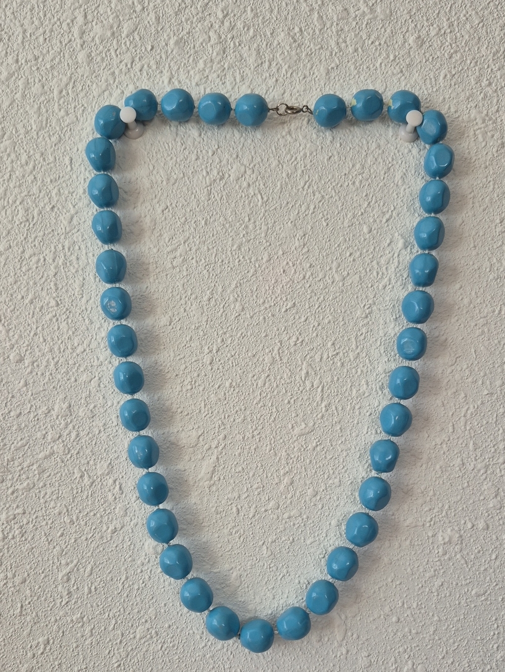 Vintage Coastal Blue Beaded Statement Necklace